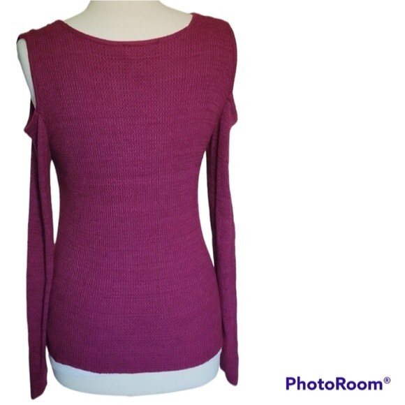 ABSOLUTELY CREATIVE WW WAFFLEKNIT COLD SHOULDER TOP - M - Picture 7 of 11
